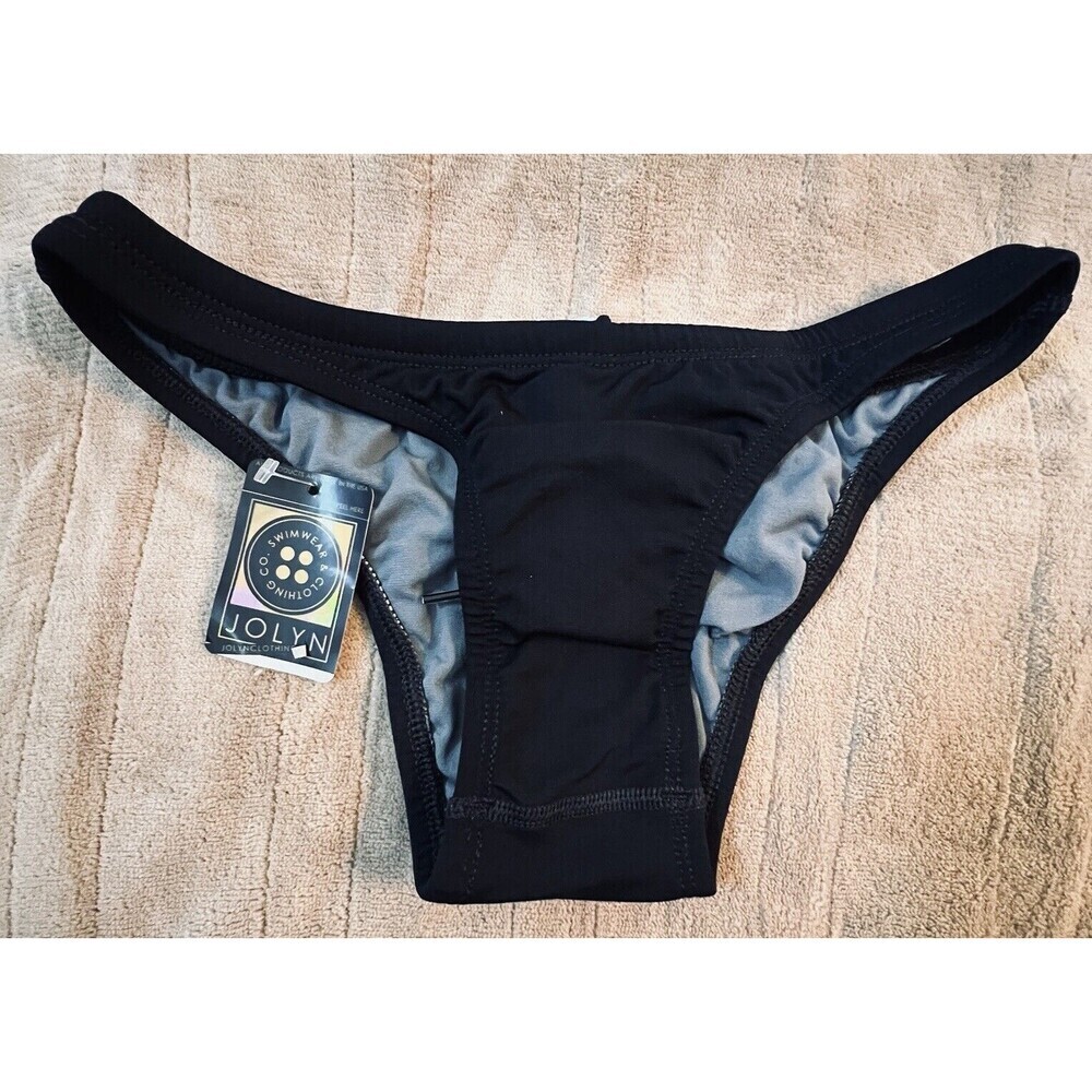 JOLYN Brazil‎ Cut Bikini Bottoms Swim Small Black New With Tags